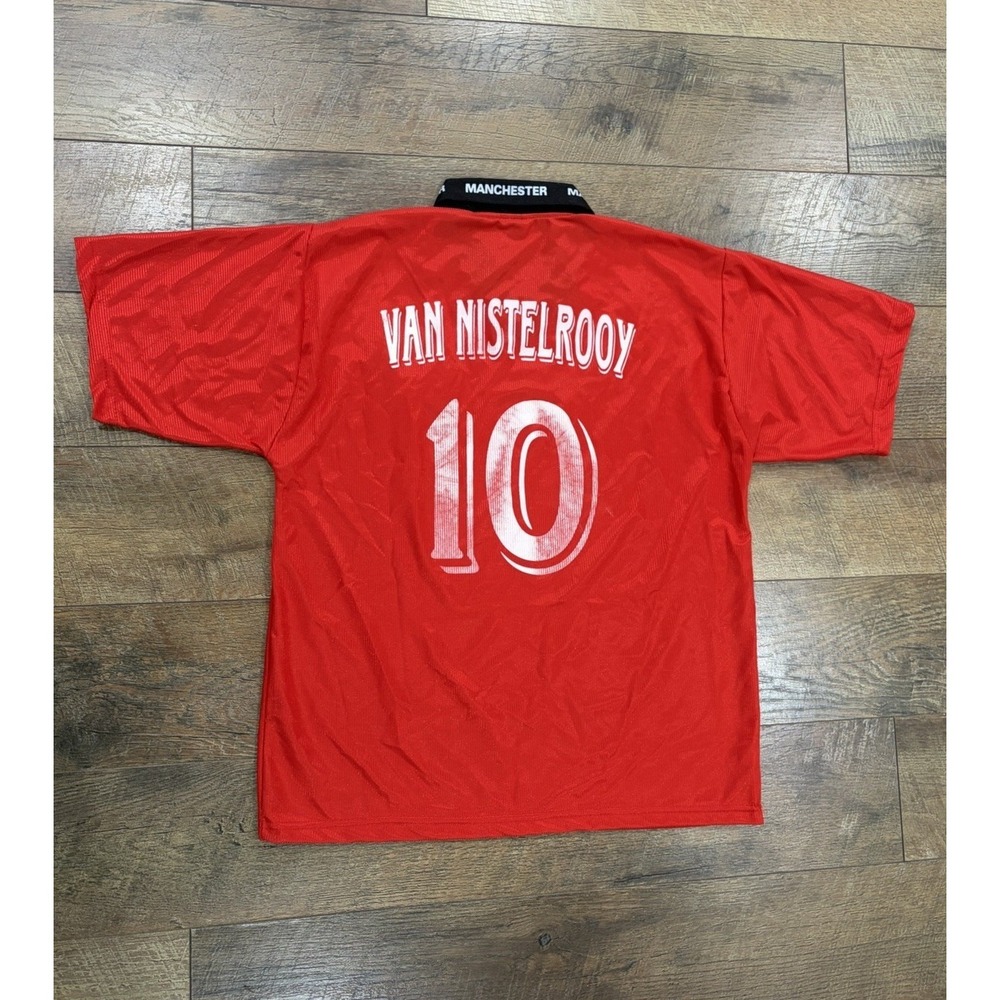 Vintage 2000-02 Manchester United Van Nistlerooy Collared Jersey Dazzle Red Med